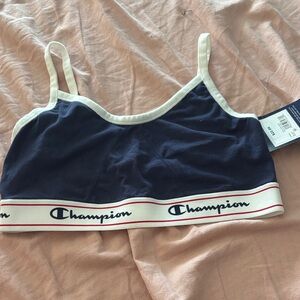 Champion Women's Navy and White Sports Bra